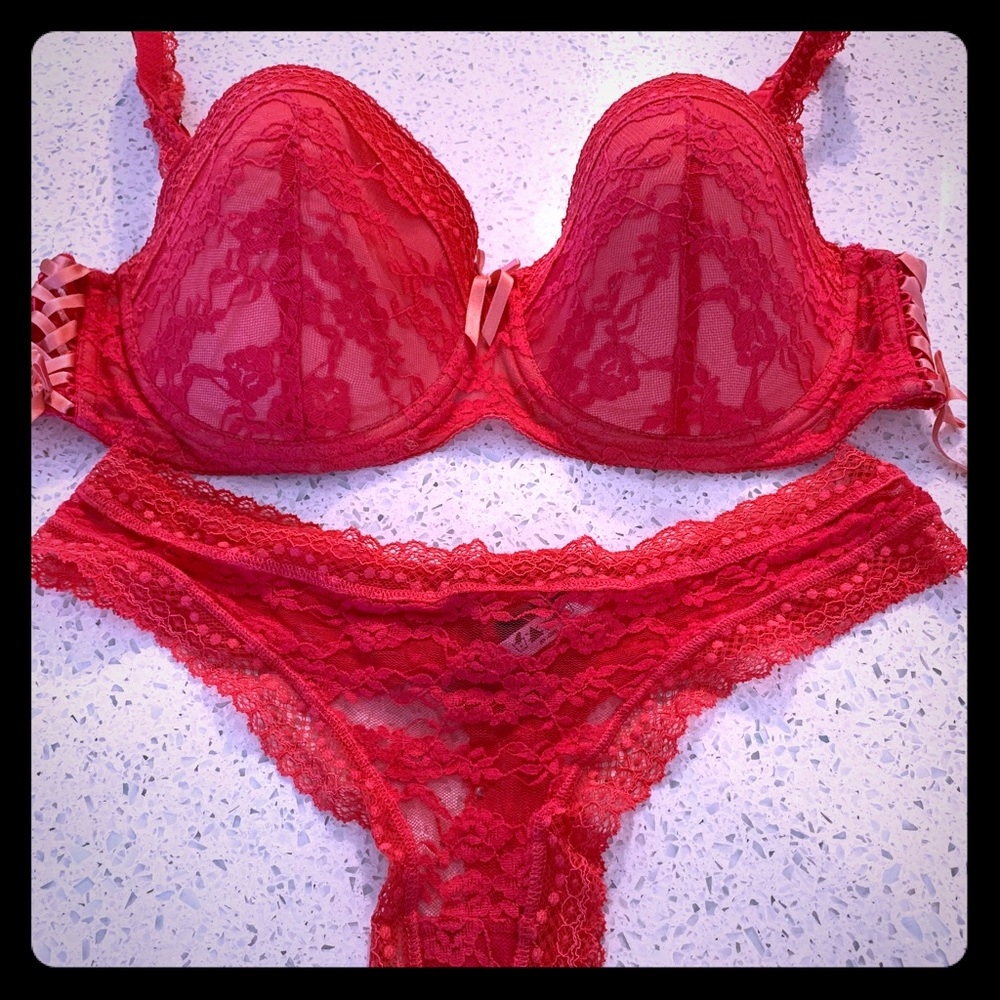 Pink Bra and Thong set